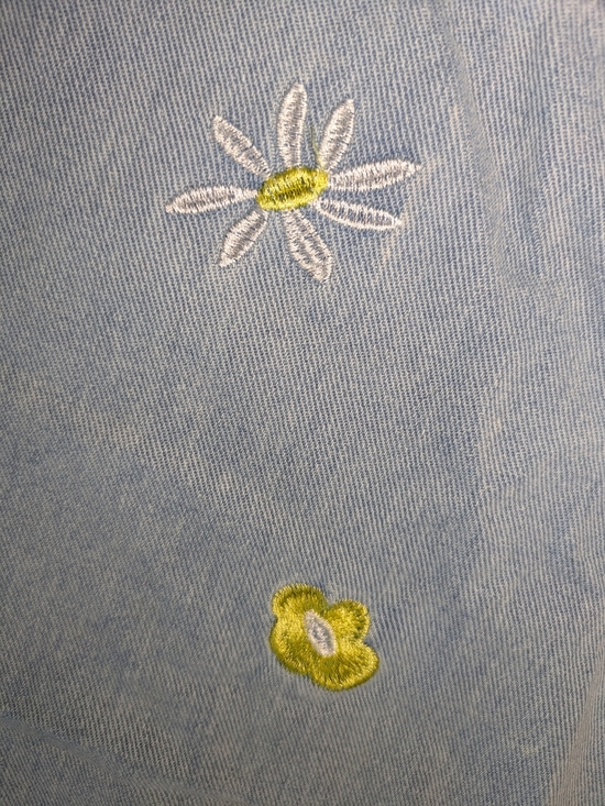 Manfinity 3XL Embroidered Floral Jeans Light Wash Wide Leg Cottagecore Plus Size - Picture 9 of 9